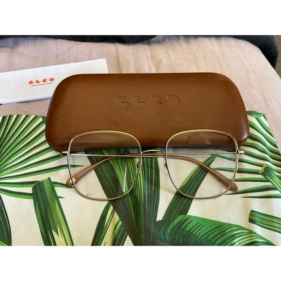 NOS GARRETT LEIGHT CaLiFoRnIa “Tuscany” Gold 👓 Eyeglasses - Picture 3 of 16